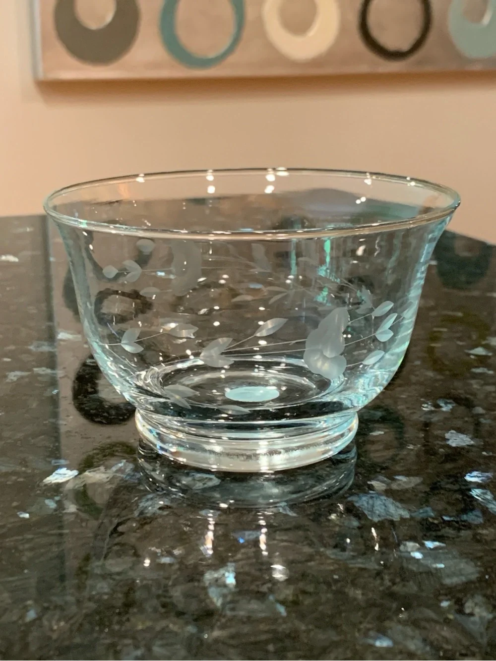 Vintage Princess House Heritage Crystal Revere Bowl #385 5” Etched Floral USA